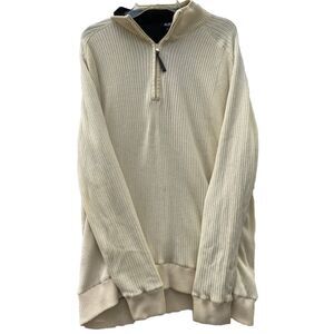 Aureus 1/4 Zip Pullover Golf Sweater Mens XXL Ivory Off White‎